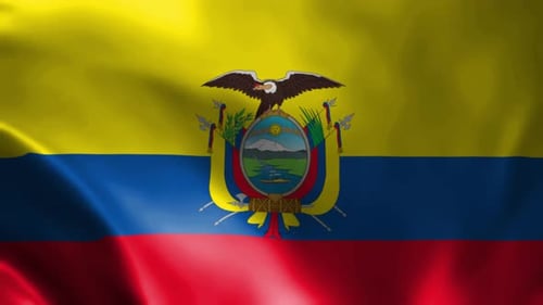 Realistic Waving Flag of Ecuador Animated Loop