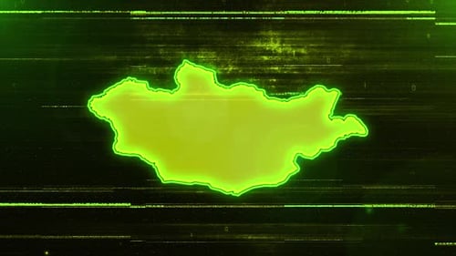 Mongolia Digital Futuristic Glitch Map