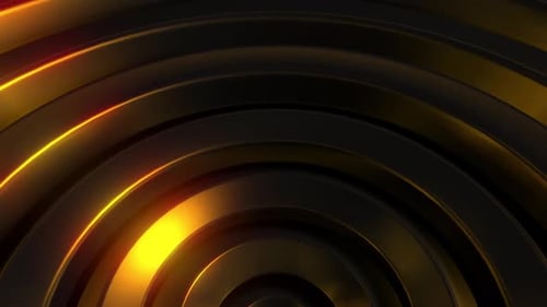Abstract Golden Glowing Rings Seamless Loop Background