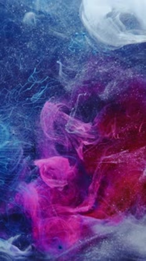 Abstract Pink Purple and Blue Ink Swirl