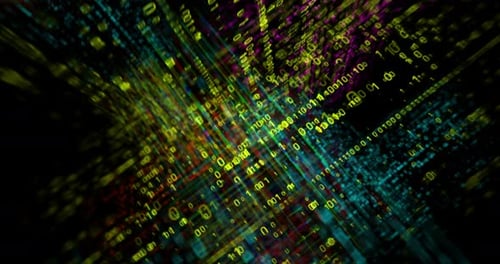 Digital background cyber binary technology abstract concept loop