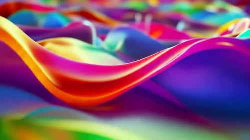 Abstract Fluid Rainbow Waves Looping Background Animation