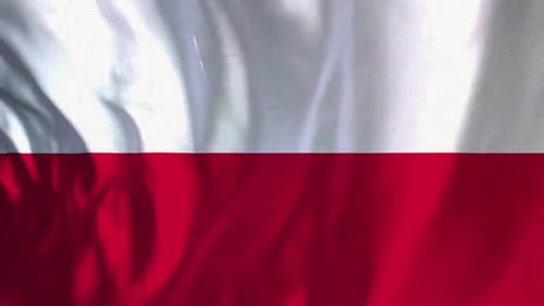 Waving Polish Flag Seamless Loop Background