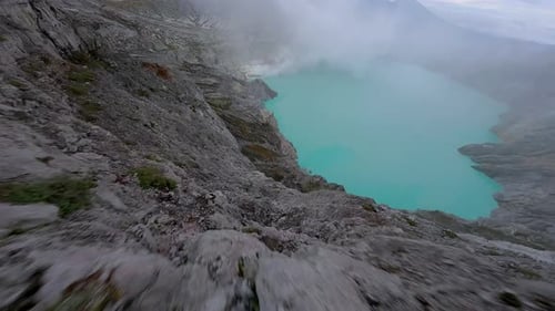 Volcanic Lake in the Mouth of the Volcano