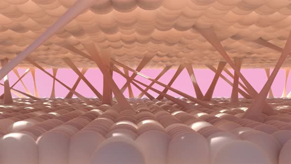 3D Animation of Collagen and Skin Cells Microscopic View, Backgrounds ...