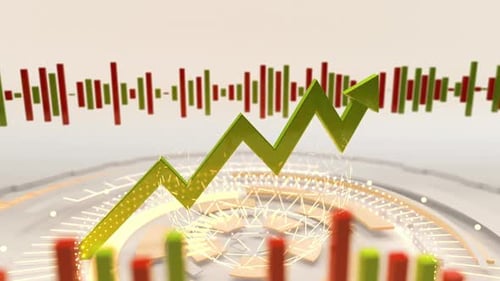 The financial system is growing. Green arrow up, clear environment