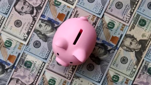 A piggy bank as a concept for storing, accumulating, and saving financial resources. A piggy bank