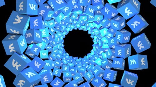 Geometric Cube Tunnel Logo Reveal Animation