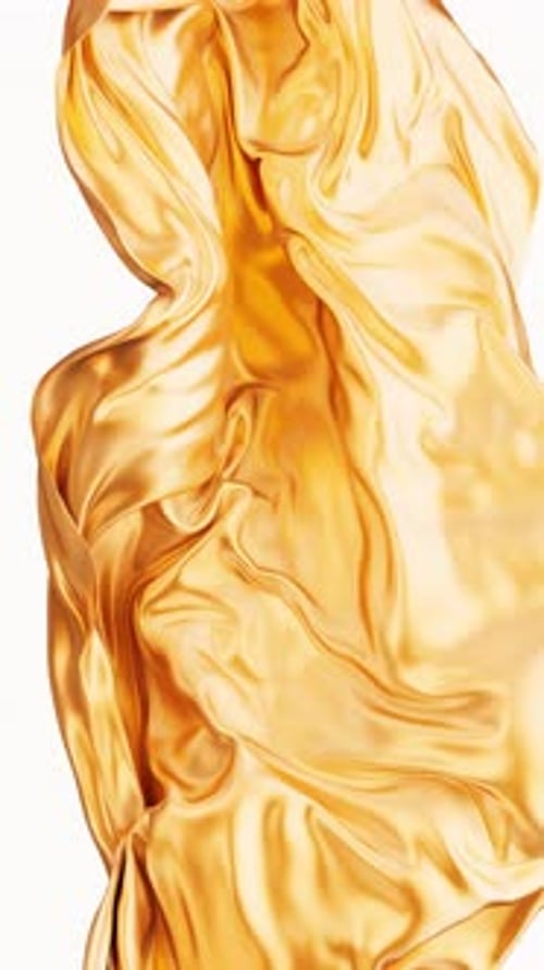 Abstract Golden Fabric Fluid Motion Background