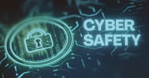 Texte de cybersécurité avec icône de cadenas
