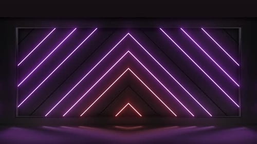 Pulsing Neon Geometric Lines Animated Background
