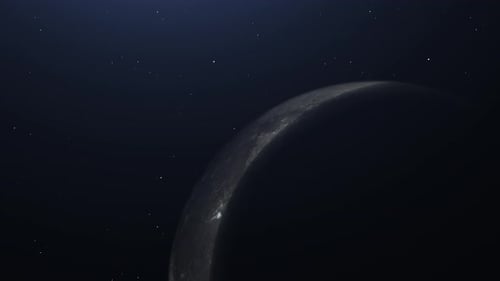 Filmmusik Mondfinsternis aus dem Weltraum auf Sternenhintergrund.