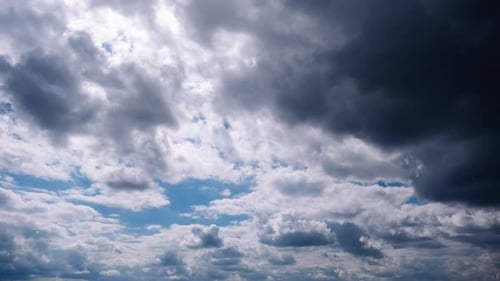 Timelapse of Cumulus Clouds Moves in the Blue Sky