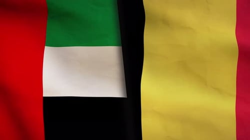 Waving Two Flags Animation With Realistic Fabric Texture