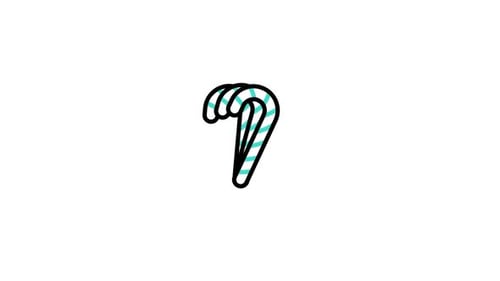 Animated Candy Cane Line Art for Christmas Holiday