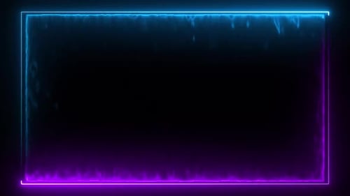 Blue & Purple Neon Rectangle Border Loop V14