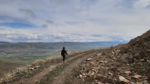 hiker man walking