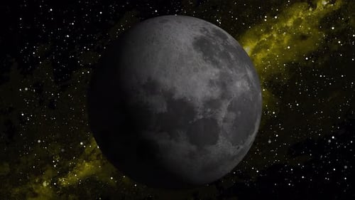 Video animation of the planet Moon, rotation of the globe. 2310