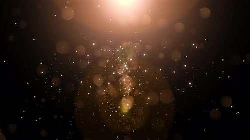 Golden Dust Particles Floating in Space