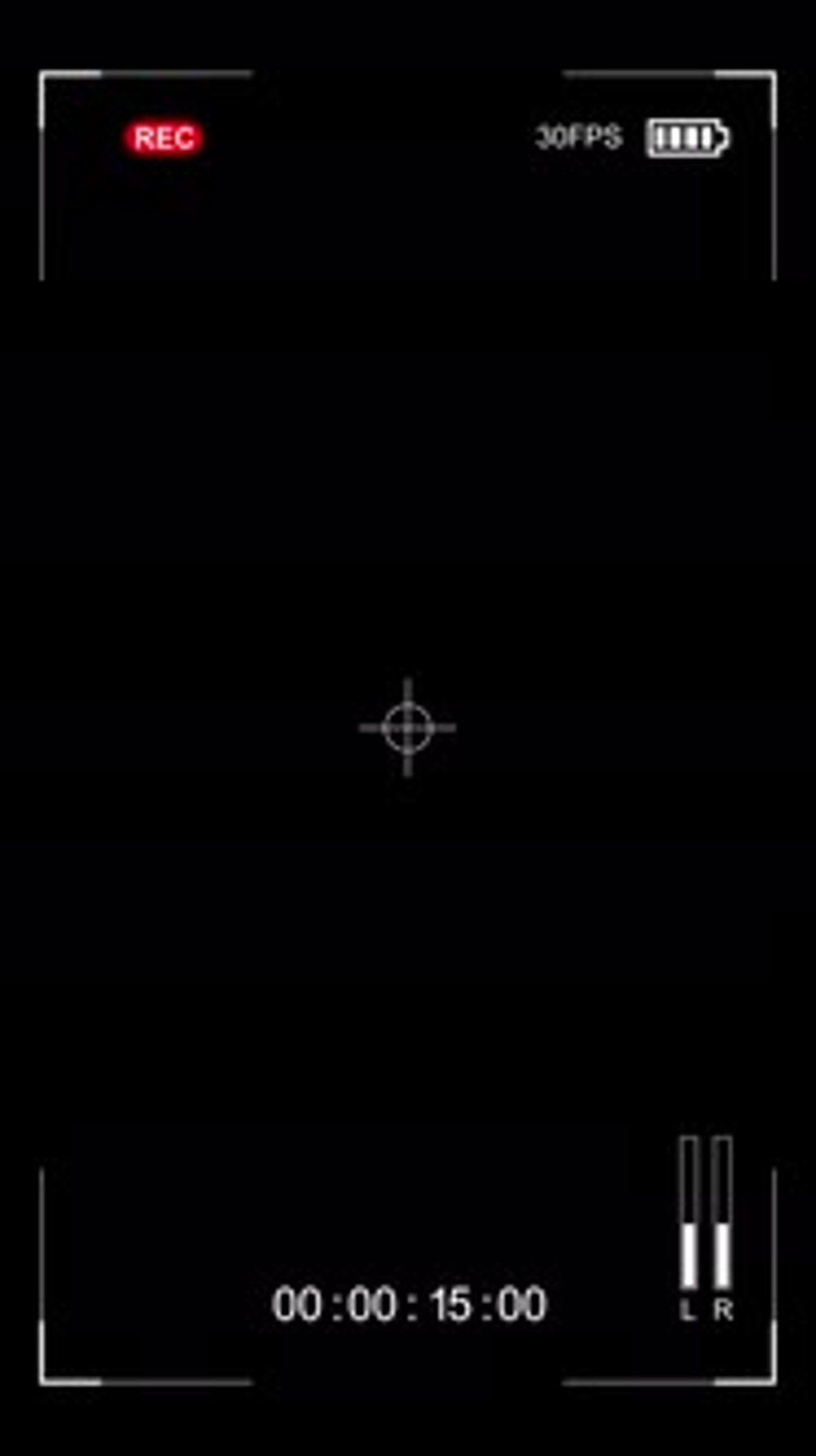 Interfaz de marco de cámara de grabación de vídeo con nivel de audio ...