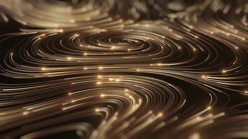 Abstract Golden Particle Trails Flowing Motion Background