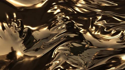 Abstract Golden Liquid Fabric Flowing Luxury Background Animation