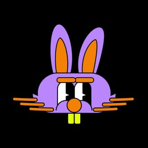 Animated Cartoon Rabbit Head Flat Design Loop