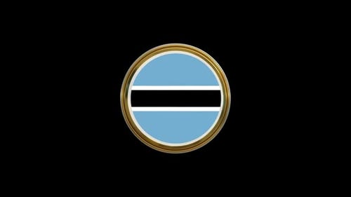 Botswana Flag 3D Rotating Badge Seamless Loop Animation