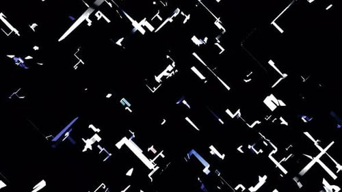 Abstract Creating Labyrinth with Moving Fast Silhouettes on a Black Background