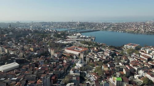 Aerial view of Beyoglu district in Istanbul European Side, Turkey.