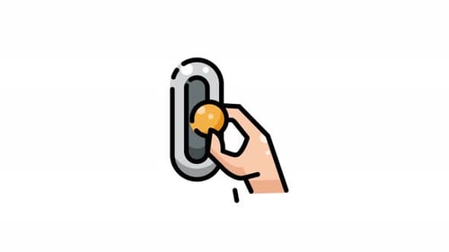 Animated Hand Inserting Coin into Slot Illustration