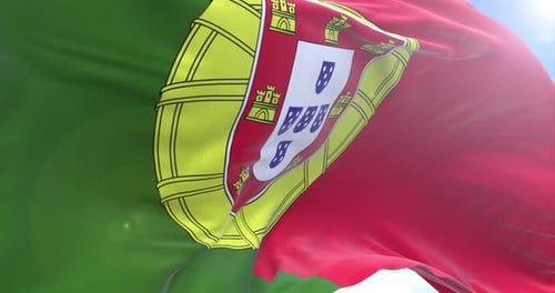 Waving Portugal Flag Animation for National Identity