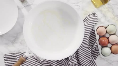 Clean Skillet Ready to Cook Eggs
