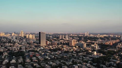 Vista panorámica de la ciudad de Tel Aviv de edificios Zumbido 4K