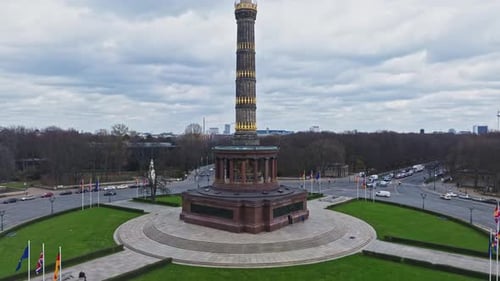 Aerial view of Berlin Victory Column , Germany