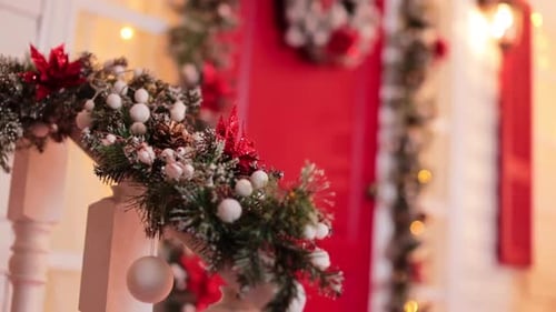 Festive Christmas Decorations in a Home Interior