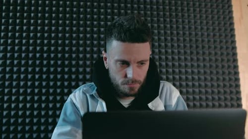 Male Freelancer Working at the Laptop