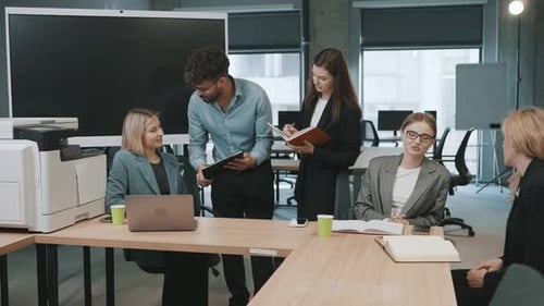 Collaboration among colleagues in an office setting during work hours