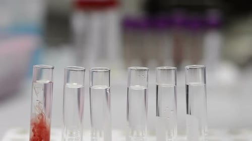 Blood Samples Being Added to Test Tubes