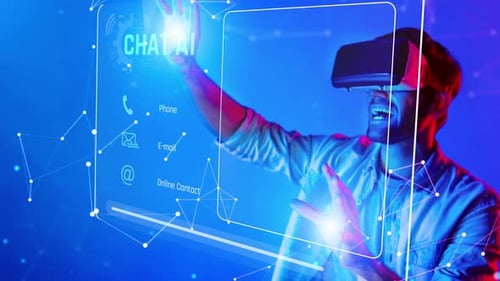 Immersive User Engaging with Virtual Reality Interface and Communication Tools in a Futuristic Digit