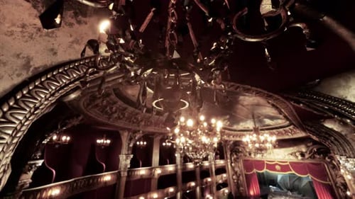 Beautiful Opera House with Elaborate Gilded Decorations