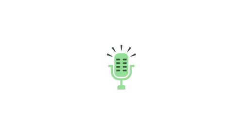 Flat Design Green Microphone Icon Animation