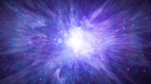 Strahlender kosmischer Nebel, der in einer endlosen Weltraumschleife leuchtet