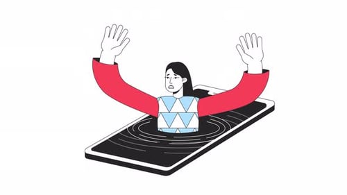 Animação de obsessão por telefone celular