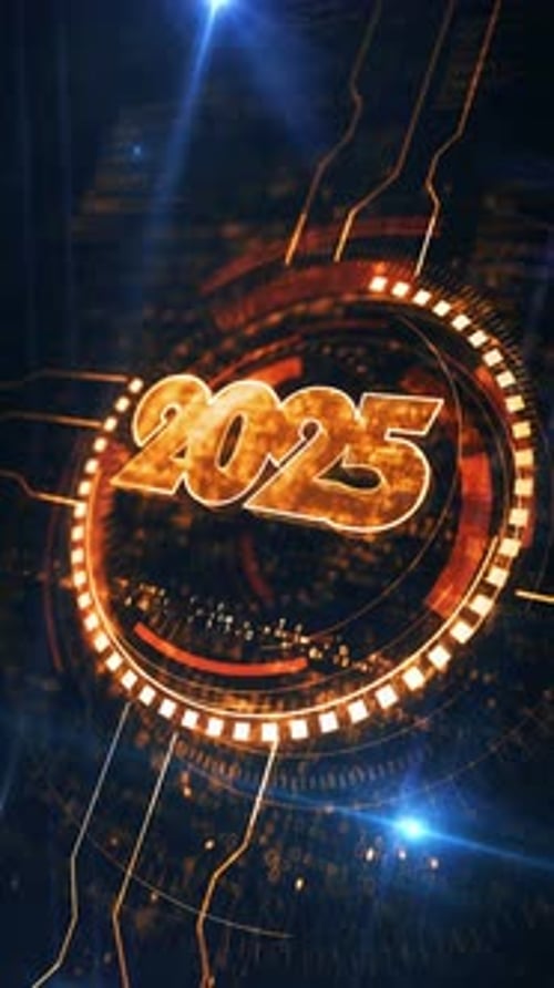 2025 year symbol digital concept vertical loop