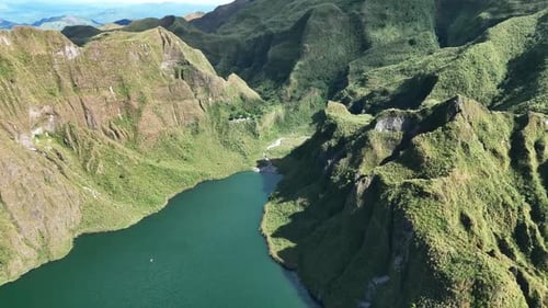 Aerial view of Lake Como with mountains during daytime