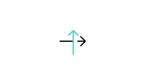Icono animado de intersección lineal