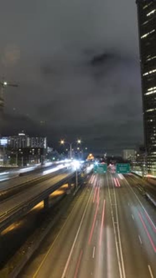 Seattle Downtown at Night USA Vertical Video