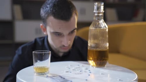 Alcoholic teenager loses consciousness.