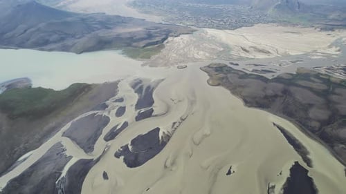 Aerial view of Iceland highlands, Iceland.